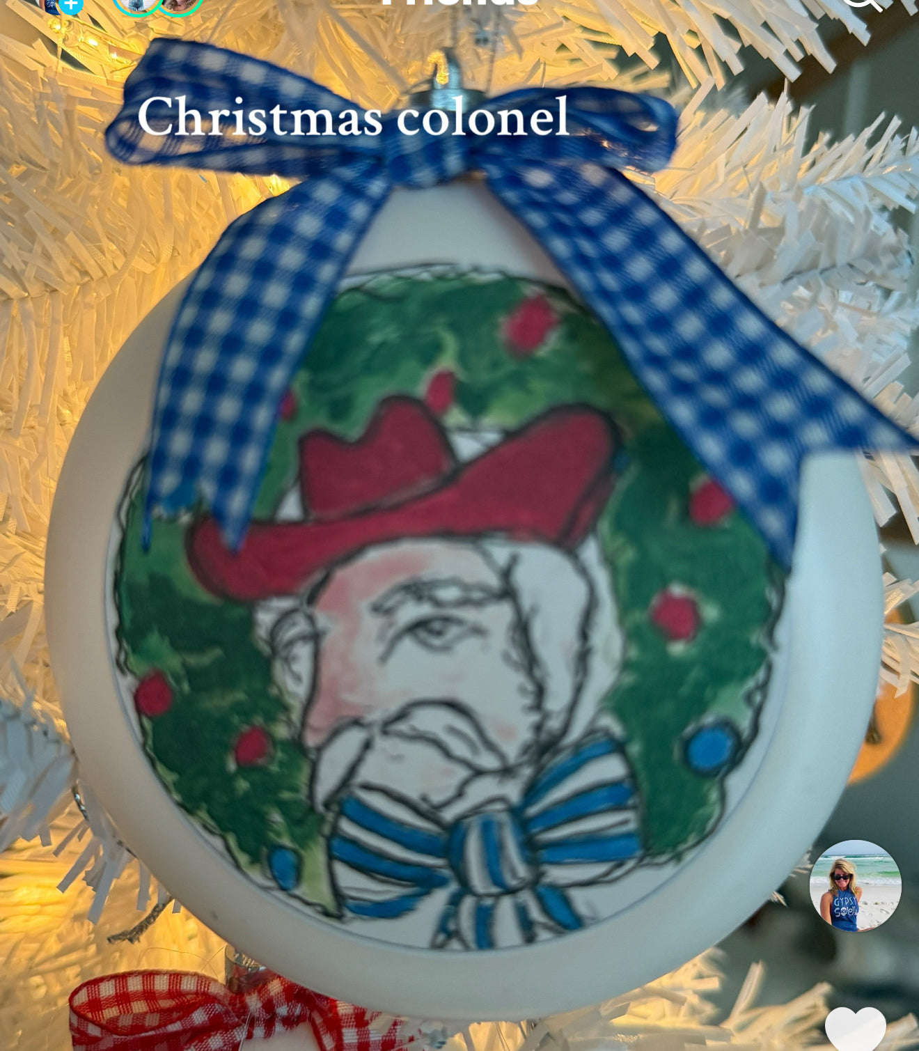 Auburn Christmas Colonel 4x4 ornament with watercolor art