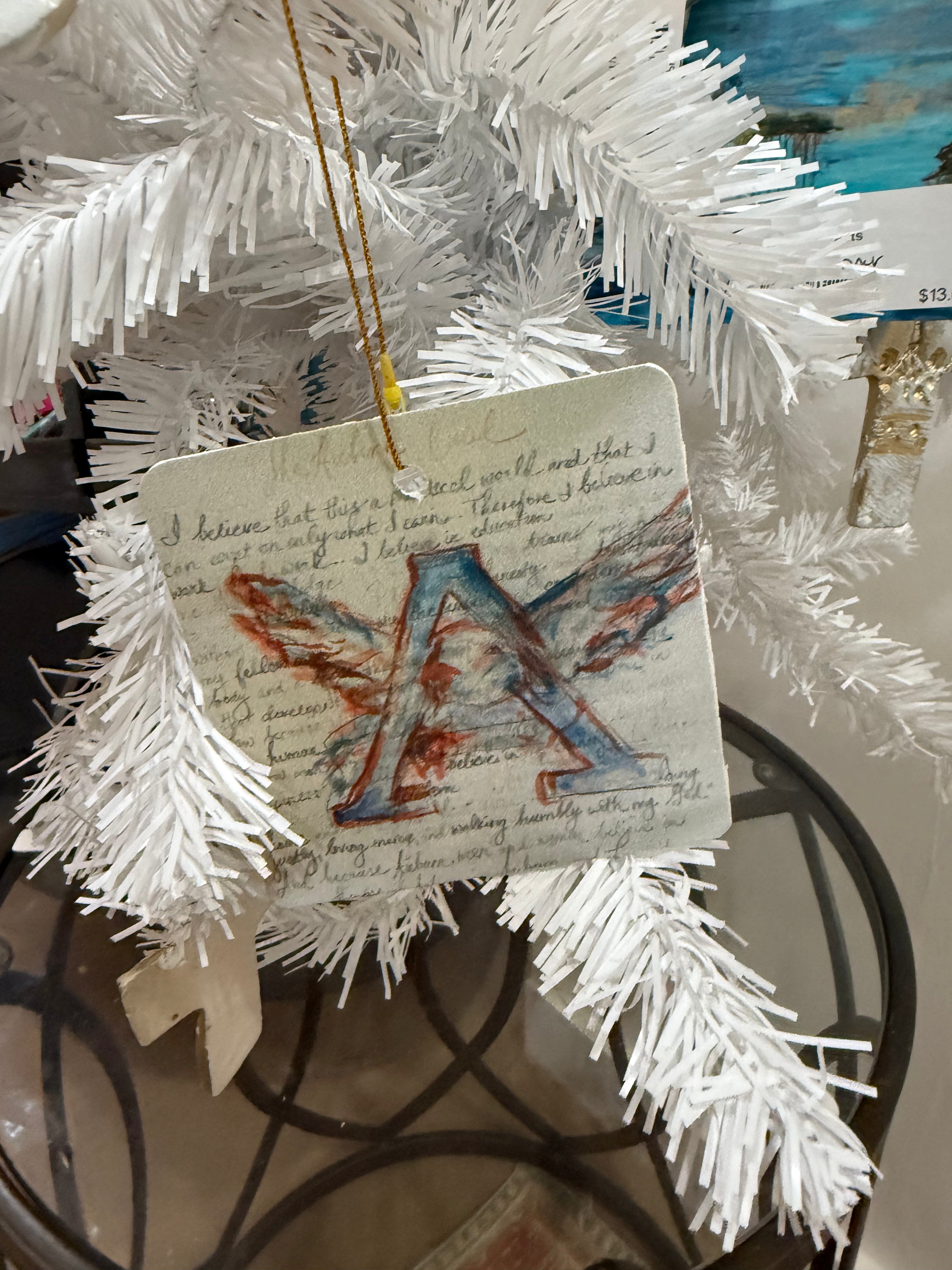 Auburn Creed watercolor ornament printed on PVC