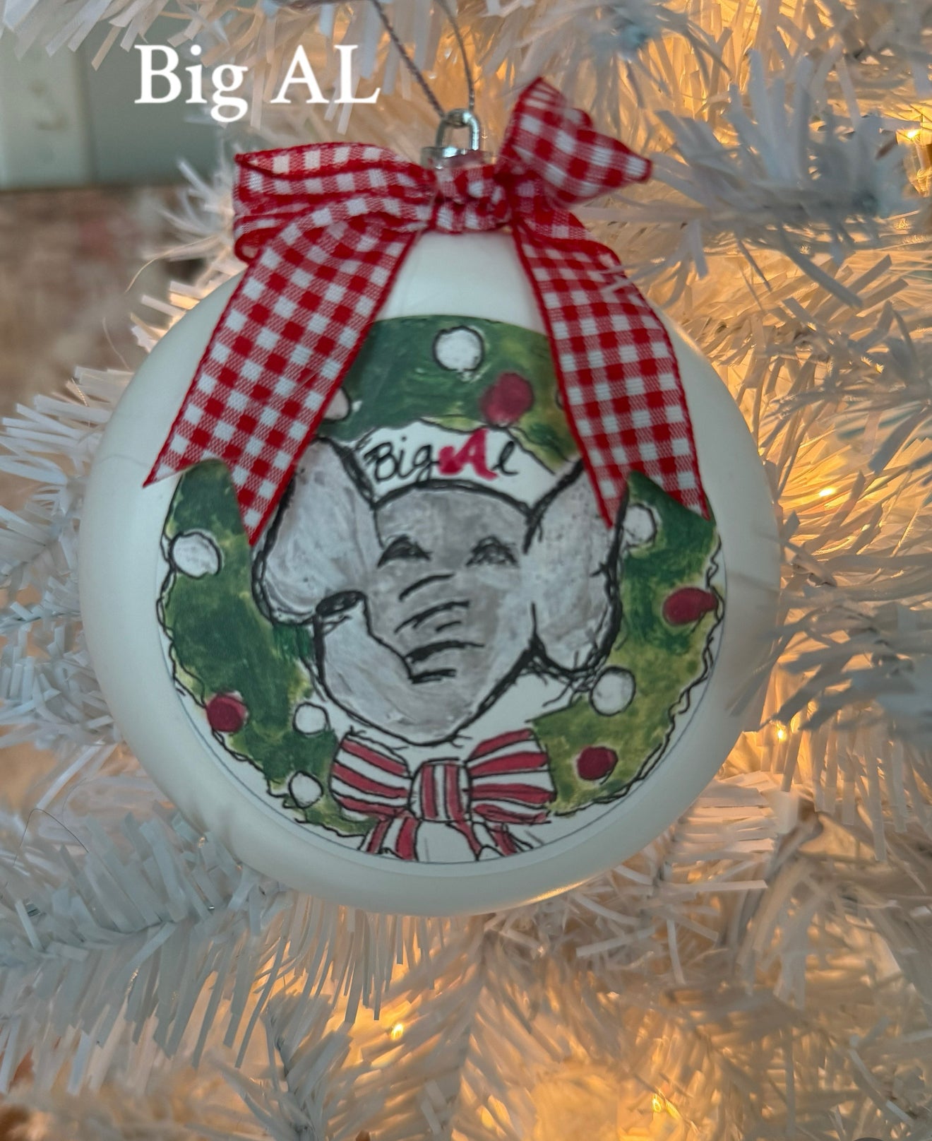 Alabama Crimson Tide mascot Christmas ornament