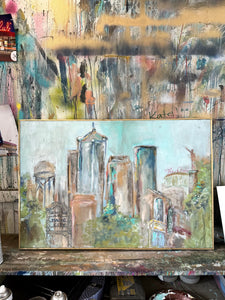 "Original Birmingham Skyline" 24x36 Painting